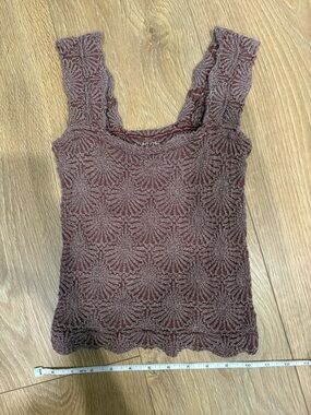 Free People Scalloped Shell Knit Tank - Mauve